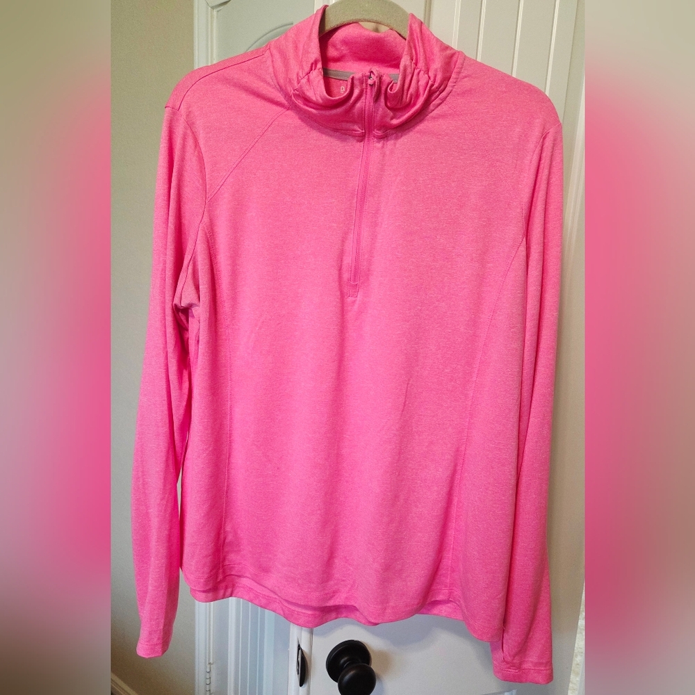 Danskin Now Bright Pink Quarter-Zip Top